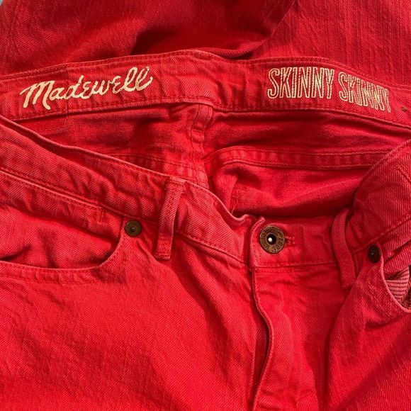 Madewell Women's Skinny Jeans in Bright Red - Picture 9 of 9